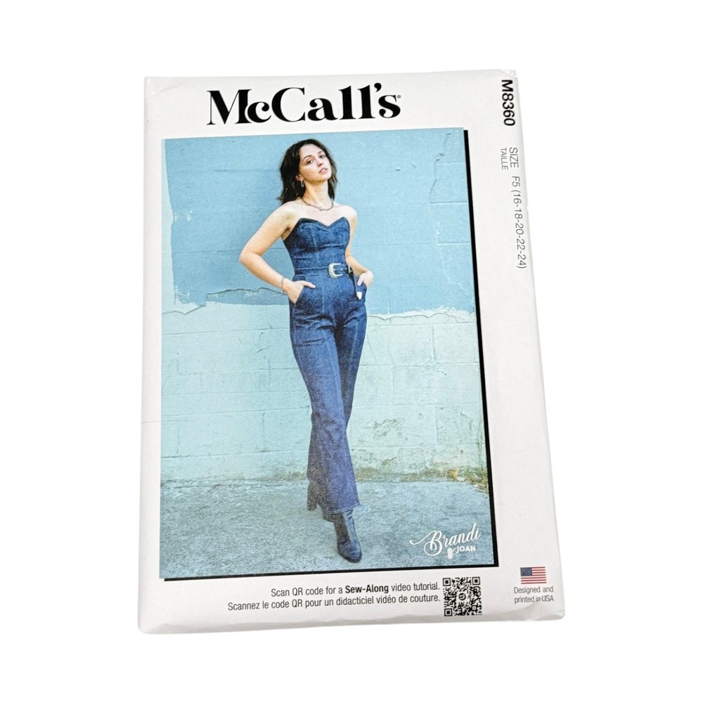 McCalls M8360 Sewing Pattern Misses' Jumpsuit Size 16-24 New Uncut